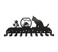 Personalized Key Holder for Wall - Creative Iron Art Hook for Key/Dog Leash/Bag, Metal Key Holder Featuring Owls, Kittens, Flowers, and Dancing Beauties, Clothing Storage Rack (A)