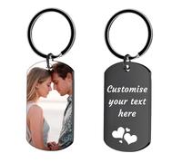 Personalized Keychain,Custom Photo Keyring- Gift for Mother, Father, Her,Grandparents, Family - 1-10PCS Engraved Key Ring Inspirational Blessing Words - Unique Key Tag for Special Gifting Occasions
