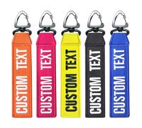 Personalized Keychain Tags, Custom Embroidered Text Name ID Tags, Travel Bags Tags, Luggage Tags for Suitcases Backpacks Keys Car, Name Identifiers Labels to Quickly Spot Luggage Suitcase