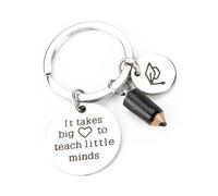 Personalized Keychain, Teacher Keyring with a Three-Dimensional Pencil Keychain Accessory, Bachelor's Hat Pattern,Thank You Teacher Gifts,School Leavers Gifts,Cute Keyring,Personalised Key Ring