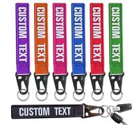 Personalized Keyring, Custom Double Sided Embroidery Luggage Tags, Keychain Tag with Text/Number, Keyring Accessories for Rooms Motorcycle Car Backpacks