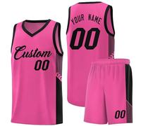 Personalized Kids/adult Basketball Jersey Breathable Custom Loose Basketballjerseys University Basketballs Uniform Sport Active Suits Outdoor Sportwear Training Outfit A26 Pink