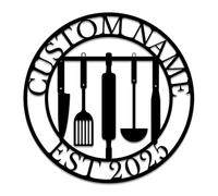 Personalized Kitchen Metal Wall Art - Custom Name Sign for Home Chefs - Rustic 'Nana's Kitchen' Decor, Housewarming & Mother's Day Gift (Style-1)