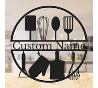 Personalized Kitchen Metal Wall Art - Custom Name Sign for Home Chefs - Rustic 'Nana's Kitchen' Decor, Housewarming & Mother's Day Gift (Style-3)