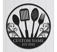 Personalized Kitchen Metal Wall Art - Custom Name Sign for Home Chefs - Rustic 'Nana's Kitchen' Decor, Housewarming & Mother's Day Gift (Style-2)