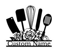 Personalized Kitchen Metal Wall Art - Custom Name Sign for Home Chefs - Rustic 'Nana's Kitchen' Decor, Housewarming & Mother's Day Gift (Style-4)