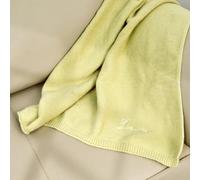 Personalized Knitted Baby Blanket - Custom Embroidered Name for Nursery, Stroller for Newborn Boy or Girl (Ginger Yellow)