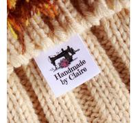 Personalized Labels for Handmade Items,Custom Sewing Labels,Personalized Iron-on Fabric Labels to Mark Your Clothes,Handmade Label,Gift Tags (Natural Color,50P)