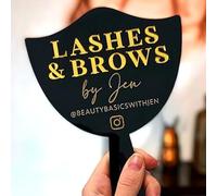 Personalized Lash Mirror, Custom Eyelash Photo Prop Esthetician Gift, Personalised Handheld Mirror For Social Media Prop, Custom Esthetician Gifts For Beauty Studio Gift Aesthetic Beauty Sign(Black)