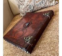 Personalized Leather Binder 3 Ring, Leather Portfolio for Men, 3 Ring Binder with 1 Inch Ring Leather Binder, Customized Triple Moon Leather Binder, Leather Folder Organizer