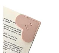 Personalized Leather Book Marks, Heart Bookmark, Unique Cute Handmade Letter Bookmarks Accessories for Reading Women, Teacher, Student, Book Lovers Book Mark Gifts (Pink, L)