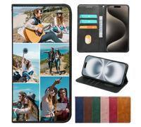 Personalized Leather Case for Google Pixel 10 Pro XL 9a 9 8 8A 7A 7 6 6A 5A 5G 5 4A 4, Custom Photo Flip Folio Wallet Cover with Card Holder, Cash Pocket, Soft Silicone Inner Shell, Gift for Friends