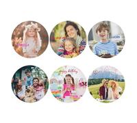 Personalized Leather Coasters Set, Customizable Coasters for Drinks with Custom Photo Text Logo Image,Photo Cup Coaster for Coffee Table Kitchen Office Bar (6PC, Circular Shape)