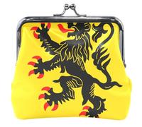 Personalized Leather Coin Purse Holder Women Nord Pas de Calais Flag Kiss Lock Card Change Purse Wallet, Nord-Pas-de-Calais Flag, Classic