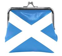 Personalized Leather Coin Purse Holder Women Scotland Saint Andrews Cross Flag Kiss Lock Money Change Pouch Girls, scotland saint andrews cross flag, Classic