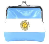 Personalized Leather Coin Purses & Pouches Cute Argentina Flag Kiss Lock Change Purse for Coins, Argentina Flag, Classic