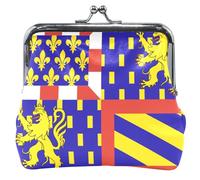 Personalized Leather Coin Purses & Pouches Cute Bourgogne Franche Comté Flag Kiss Lock Card Wallet Change Purse