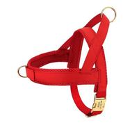 Personalized Leather Dog Collar Harness Leash Set Pet Mesh Vest Harness Custom ID Pet Leash(Red 2,S)