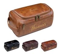 Personalized Leather Dopp Kit - Custom Toiletry Bag with Name or Initials, Perfect for Travel or Shaving, Gift for Father's Day