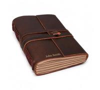 Personalized Leather Journal Vintage Brown Notebook Handmade Deckle Edge Paper Travel Diary & Sketchbook Soft Leather Bound Book Gift for Him or Her (Unlined Paper)