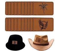 Personalized Leather Label Hat Patch Customized with Text Name Logo Leather Patches with Adhesive for Clothes Hats Backpacks Bags Jackets (A)