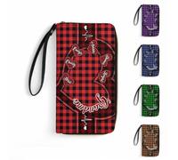 Personalized Leather Long Wallet with Name Custom Grandma Name Wallet Loving Gift For Grandma Mother From Daughter Son Grandkids Grandma's Little Sweethearts Custom Women's Purse with Plaid Zipper