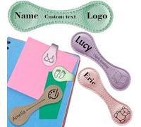Personalized Leather Magnetic Bookmarks for Women, Engraved Name Initials Bookmark Book Marker Clips Customized Gifts for Readers, Book Lover 3.9x1.2in (A6)