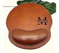 Personalized Leather Mouse Pad,Custom Mouse Pad with Name/Letter with Wrist Support for Office & Gaming,Gift for Birthday,Valentine's Day,Christmas,Anniversaries,MousePads for Desk (Brown)