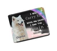 Personalized Leather Pet Face Wallet For Men I Will Carry You With Me Unit I See You Again Bifold Wallets with Rainbow Name Date Sympathy Memorial Gift for Pet Owner Personalized Gifts for Dog Lovers