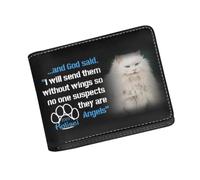 Personalized Leather Pet Face Wallet Memorial Gift for Owner And God Said I Will Send They Without Wings So No One Suspects They Are Angel Leather Wallet for Pet's Dad Bifold Wallets with Name