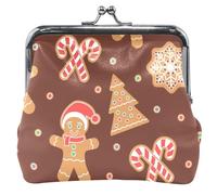 Personalized Leather Purse for Women Cute Cute Gingerbread Brown Buckle Closure Coin Purse Cute Brown Gingerbread Classic, Pretty Brown Gingerbread, Classic