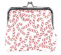 Personalized Leather Purses and Bags, Cute Candy Canes, Christmas Kiss Closure, Change Bag, Card Bag, Cute Christmas Candy Canes, Classic, Cute Christmas Candy Canes, Classic
