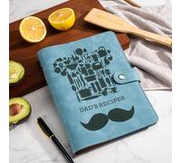 Personalized Leather Recipe Book, Custom Name Gift, Kitchen Family Recipe Book, PU Leather Engraved Diary, Father's Day | Mother's Day | Birthday | Creative Gift for Dad, Mother, Grandparents, Wife