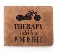 Personalized Leather Wallet for Men, Motorcycle Biker Gift, Safe Ride Travel Design, Motorcycle, Biker