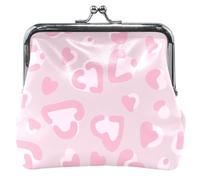 Personalized Leather Wallet for Women Girls Pink Hearts Design with Kiss Lock Lovely Pink Hearts UNITALLA Charming Pink Hearts UNITALLA Classic, Charming Pink Hearts, UNITALLA, Classic