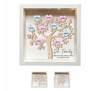Personalized LED Family Tree Shadow Box with 1-15 Name Custom Our Family A Little Bit of Crazy A Little Bit of Loud & A Whole Lot of Love Frame Gifts for Grandma Mom Wife Lover