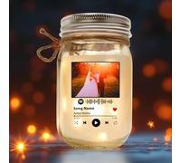 Personalized LED Jar Light - Custom Spotify Song Gift for Couples - Romantic Gift for Girlfriend Boyfriend on Valentine's or Xmas
