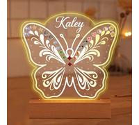 Personalized Led Light Up Butterfly Earring Holder Organizer, Custom Name Acrylic Ear Ring Holder Night Light, Stud Earring Organizer Earrings Stand Earring Trees Organizer Gifts For Girls Women
