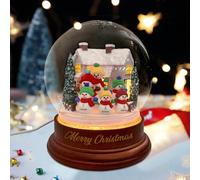Personalized LED Light Up Christmas Family Snowman Glass Globes, Custom Name Merry Christmas Snowglobe, Christmas Snow Globe Ornament light Lamp Xmas Family Romantic Table Decorations Gifts