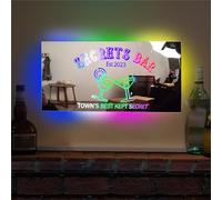 Personalized LED Neon Bar Sign Light - Acrylic Mirror Wall Lamp for Home Bar, Night Light for Men, Dad - Christmas Birthday Gift