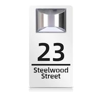 Personalized LED Solar House Number Sign Custom Acrylic Laser Cut Address Plaque, Custom House Number Plate (White Black,20x36cm(7.8x14.2in))