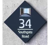 Personalized Led Solar House Number Sign Solar House Number Sign Personalized Solar 3d House Number Sign Address Signs for Houses (25x25cm(9.8x9.8in),Black silver4)