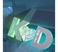 Personalized Letter Heart Photo Led Mirror Light Custom Picture Collage and Initials Wall Light Customize Name Letter Mirror Lamp Gift for Couples Lover Anniversary Birthday Wedding (Letter Light)