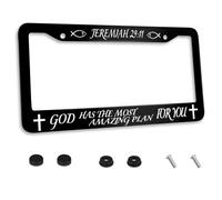 Personalized License Plate Frame Jeremiah 2911 God Has The Most Amazing Plan for You Metal License Plate Cover Accessory Decorative 2 Holes and Screws Fits Us Standard License Plates