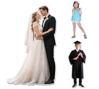 Personalized Life-Size Cardboard Cutout with Stand,1-8 ft Custom Cardboard Cutout, Waterproof , Perfect for Wedding, Graduation, Birthday, Party, Anniversary