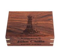 Personalized Lighthouse Wooden Cremation Urn for Human Ashes, Handcrafted Memorial Funeral Urn for Adults, Male/Female, Burial Keepsake Urn for Lighthouse Lovers, Sizes XS to XXL (12-250 lbs Capacity)