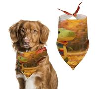 Personalized Little Dinosaur's Autumn Forest Roaming Dog Bandanas Washable Cute Soft Cat Dogs Scarf Pet Bandanas Kerchief Adjustable Triangle Bibs Scarf for Small Medium Large Dogs Puppy Cats & Gifts