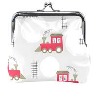 Personalized Locomotive Lark Grey Cute Coin Purse for Women Leather Kiss Lock Change Holder Card Pouch, Locomotive Lark Grey, Classic