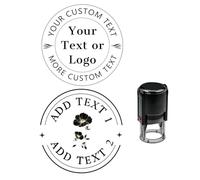 Personalized Logo Stamp Custom Image Self Inking Stamper Round Large or Small Customized Business Logo Text Stamps Multiple Frames Options