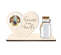 Personalized Loss of Loved One Photo Frame Memorial，Custom lock of Hair Keepsake Jar,Remembrance Bereavement Sympathy Gift for Lost Mom, Dad， Friends, Sisters, Grandparents (heart1)